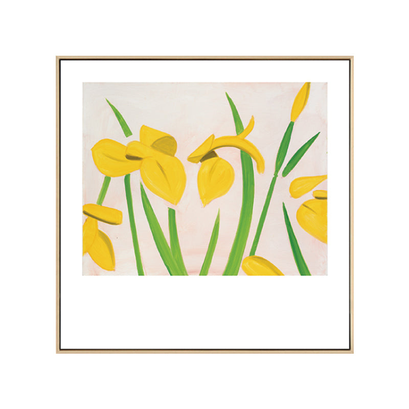 Brehn | Nordic Zeichnung Tulpen Blumen Kunstdruck Leinwand Texturiert Pastell Wanddeko für Raum