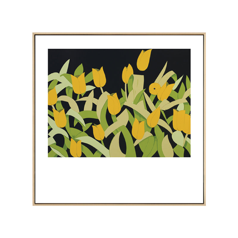 Brehn | Nordic Zeichnung Tulpen Blumen Kunstdruck Leinwand Texturiert Pastell Wanddeko für Raum