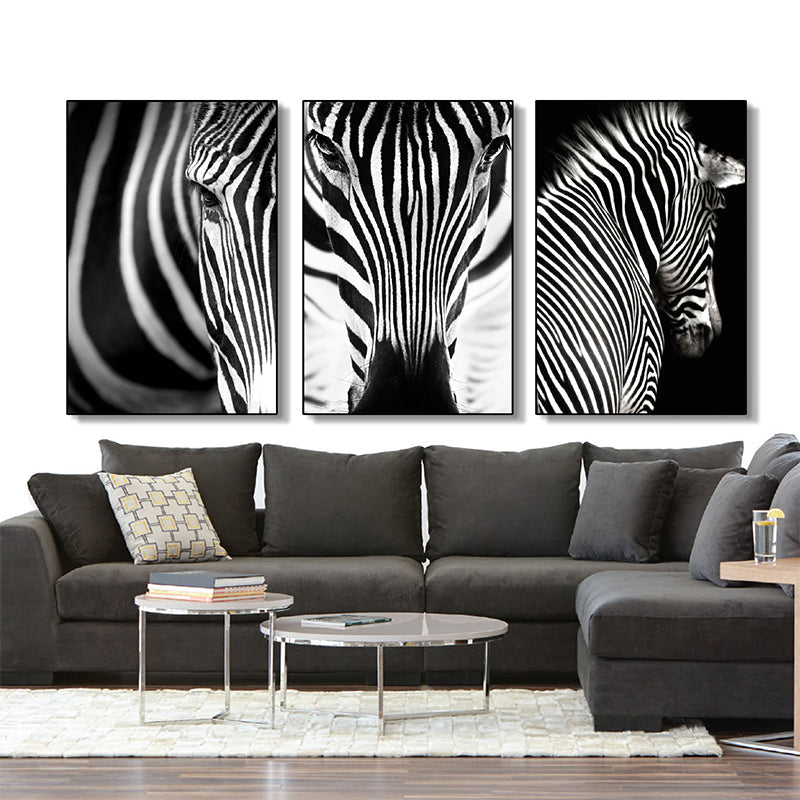 Brehn | Fotografie Zebra Leinwand Wandkunst Sanfte Farben Vintage-Stil Gemälde für das Wohnzimmer