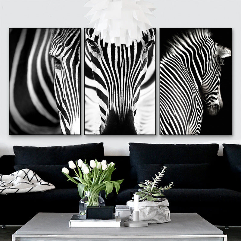 Brehn | Fotografie Zebra Leinwand Wandkunst Sanfte Farben Vintage-Stil Gemälde für das Wohnzimmer