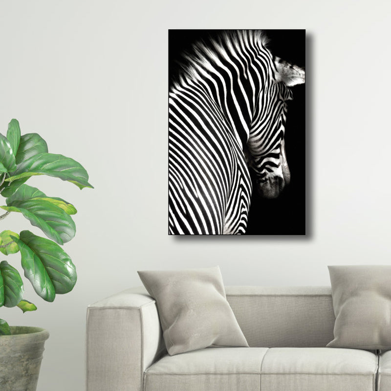 Brehn | Fotografie Zebra Leinwand Wandkunst Sanfte Farben Vintage-Stil Gemälde für das Wohnzimmer