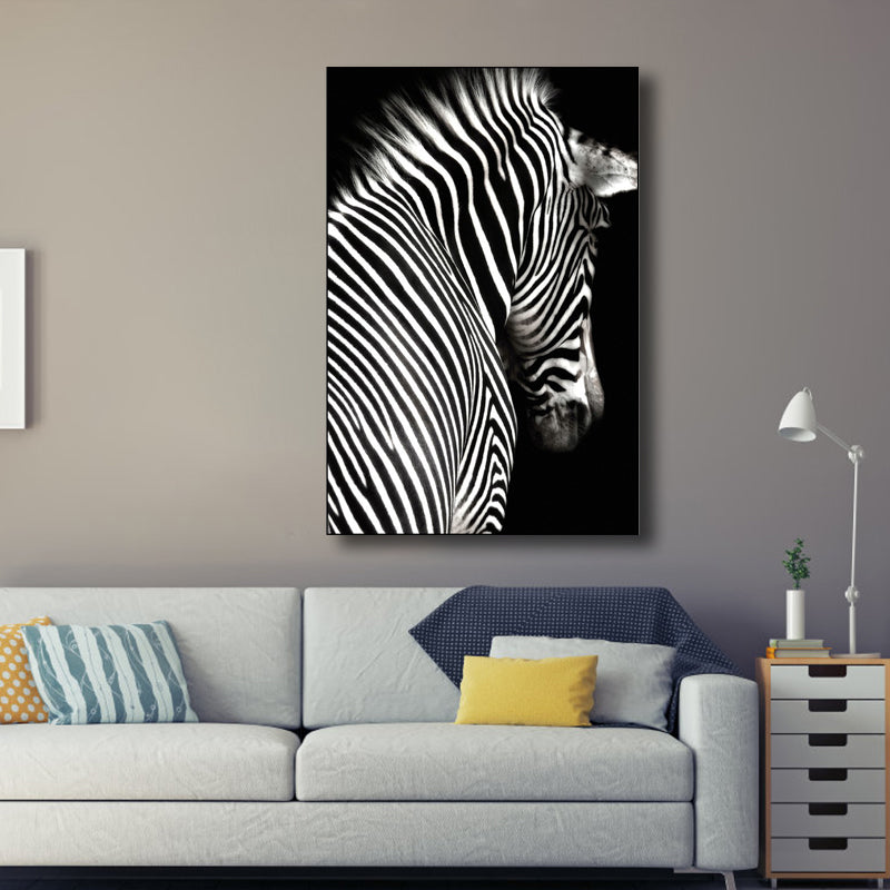 Brehn | Fotografie Zebra Leinwand Wandkunst Sanfte Farben Vintage-Stil Gemälde für das Wohnzimmer