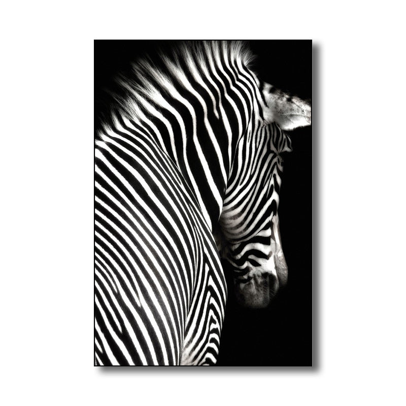 Brehn | Fotografie Zebra Leinwand Wandkunst Sanfte Farben Vintage-Stil Gemälde für das Wohnzimmer