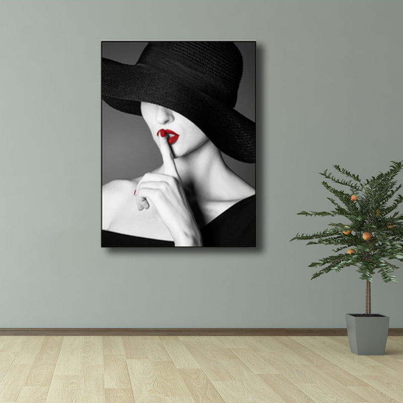 Brehn | Glam Photo Model Leinwand Kunst Dunkle Farbe Mode Wanddekoration für das Mädchenzimmer, Texturiert