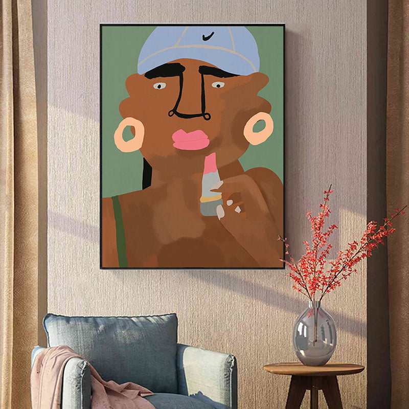 Brehn | Nordic Cartoon Figur Leinwand für Schlafzimmer Illustriation Wanddeko, Mehrere Größen