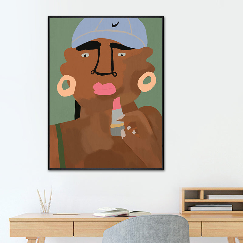 Brehn | Nordic Cartoon Figur Leinwand für Schlafzimmer Illustriation Wanddeko, Mehrere Größen
