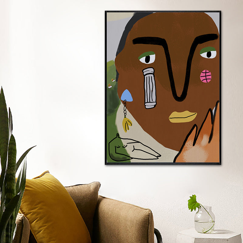 Brehn | Nordic Cartoon Figur Leinwand für Schlafzimmer Illustriation Wanddeko, Mehrere Größen