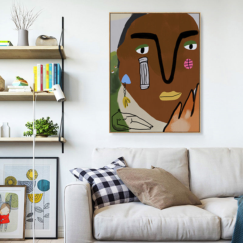 Brehn | Nordic Cartoon Figur Leinwand für Schlafzimmer Illustriation Wanddeko, Mehrere Größen