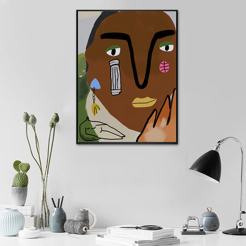 Brehn | Nordic Cartoon Figur Leinwand für Schlafzimmer Illustriation Wanddeko, Mehrere Größen