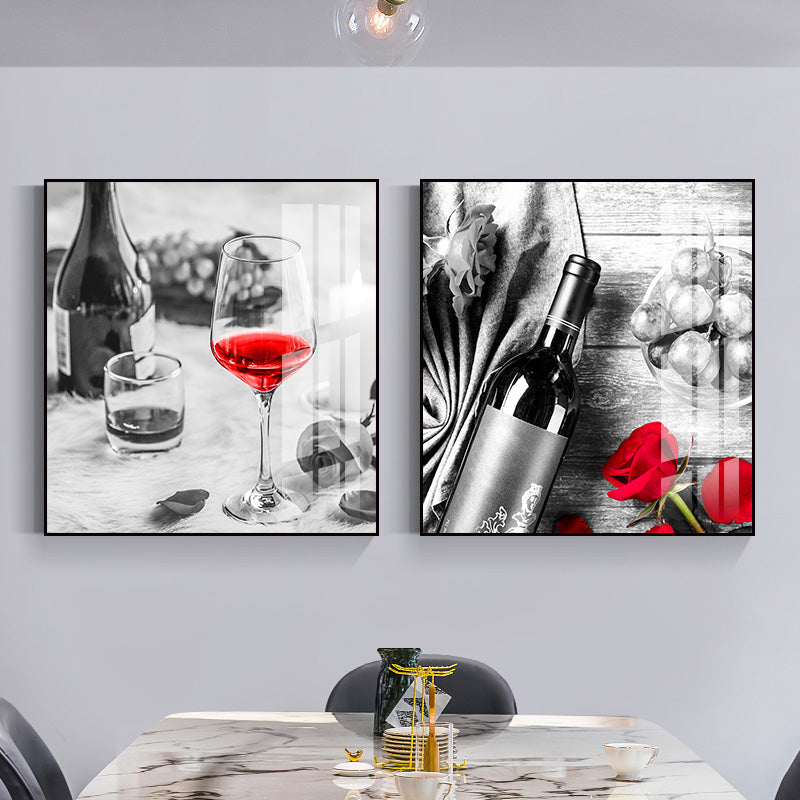 Brehn | Foto Getränke Wandkunst Set Helle Farbe Zeitgenössischer Leinwanddruck für das Esszimmer