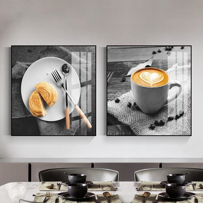 Brehn | Foto Getränke Wandkunst Set Helle Farbe Zeitgenössischer Leinwanddruck für das Esszimmer