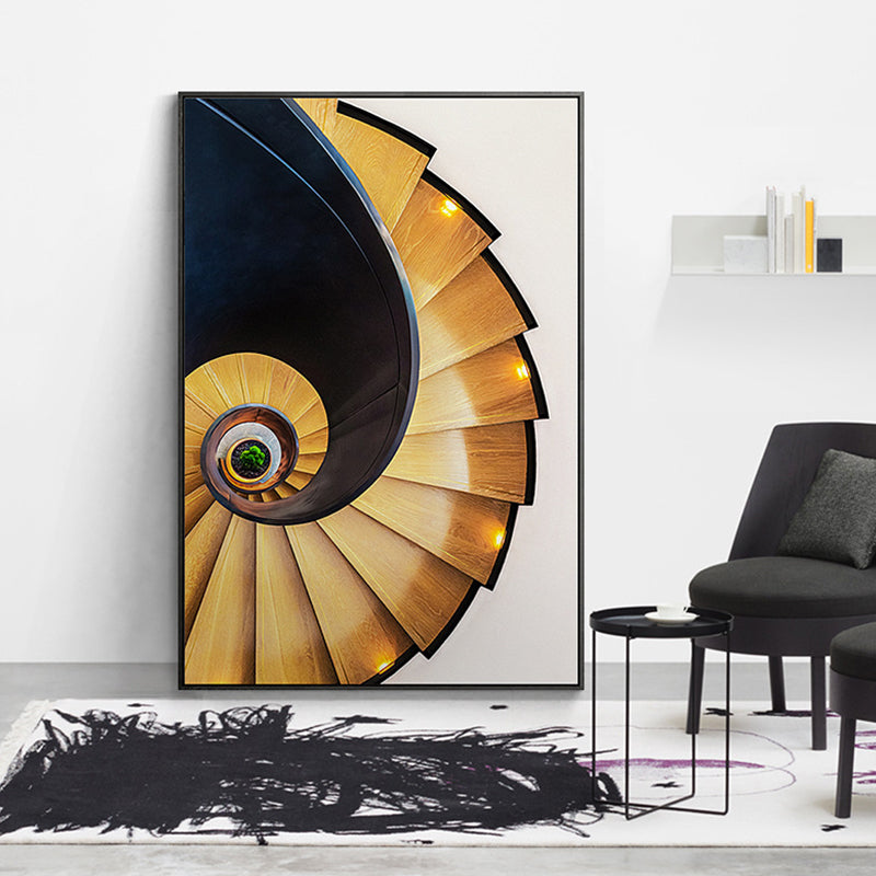 Brehn | Moderne Wendeltreppe Leinwand Pastellfarbe Schlafzimmer Wanddekoration, mehrere Größen