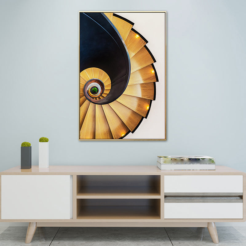 Brehn | Moderne Wendeltreppe Leinwand Pastellfarbe Schlafzimmer Wanddekoration, mehrere Größen