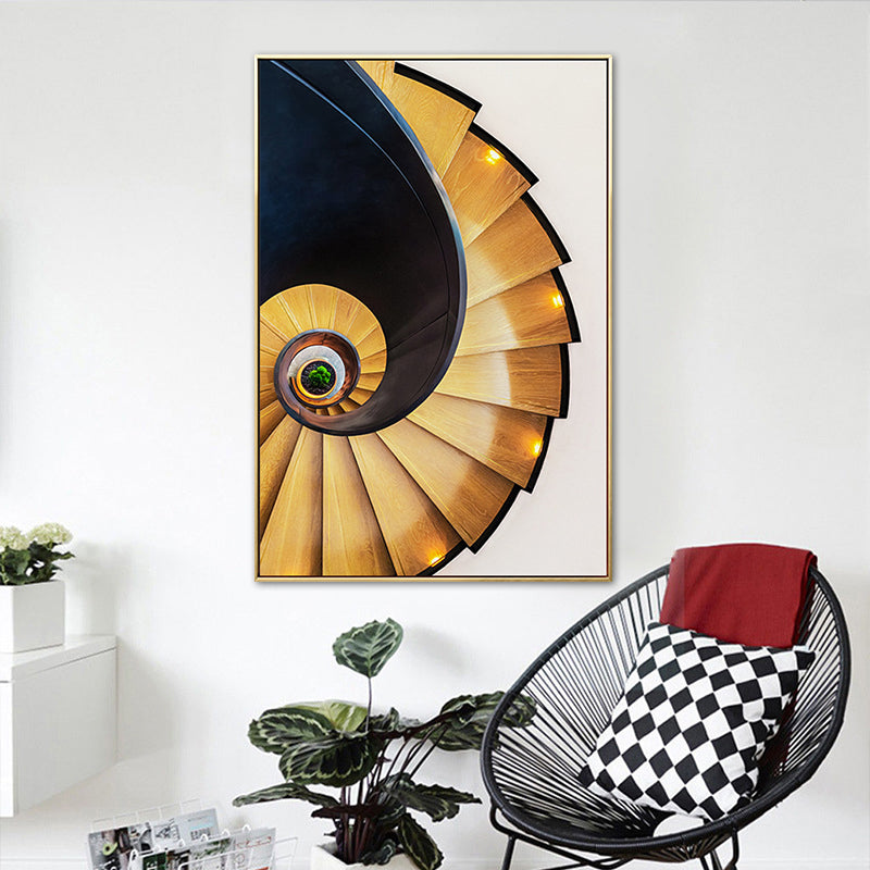 Brehn | Moderne Wendeltreppe Leinwand Pastellfarbe Schlafzimmer Wanddekoration, mehrere Größen