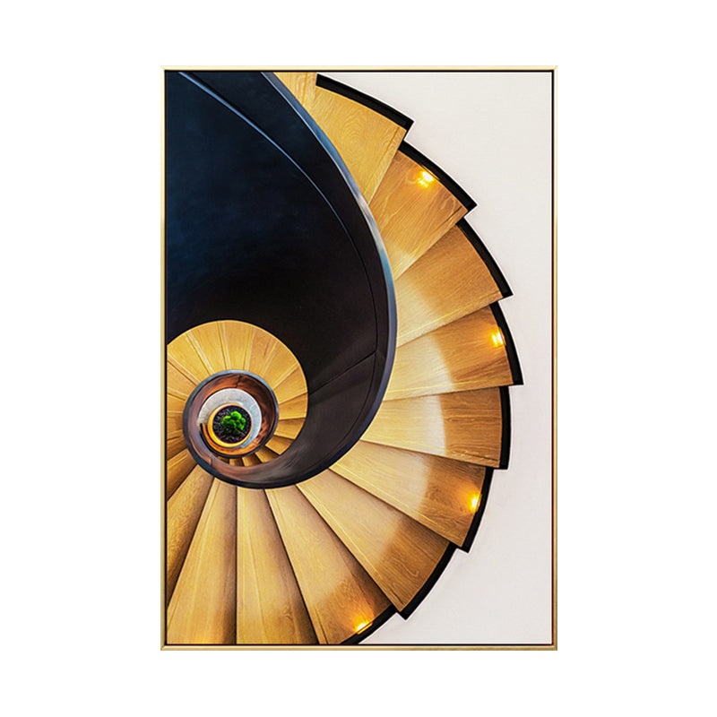 Brehn | Moderne Wendeltreppe Leinwand Pastellfarbe Schlafzimmer Wanddekoration, mehrere Größen