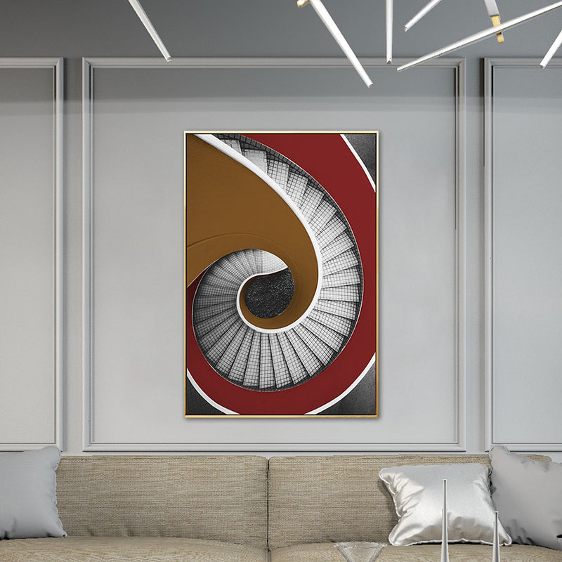 Brehn | Moderne Wendeltreppe Leinwand Pastellfarbe Schlafzimmer Wanddekoration, mehrere Größen