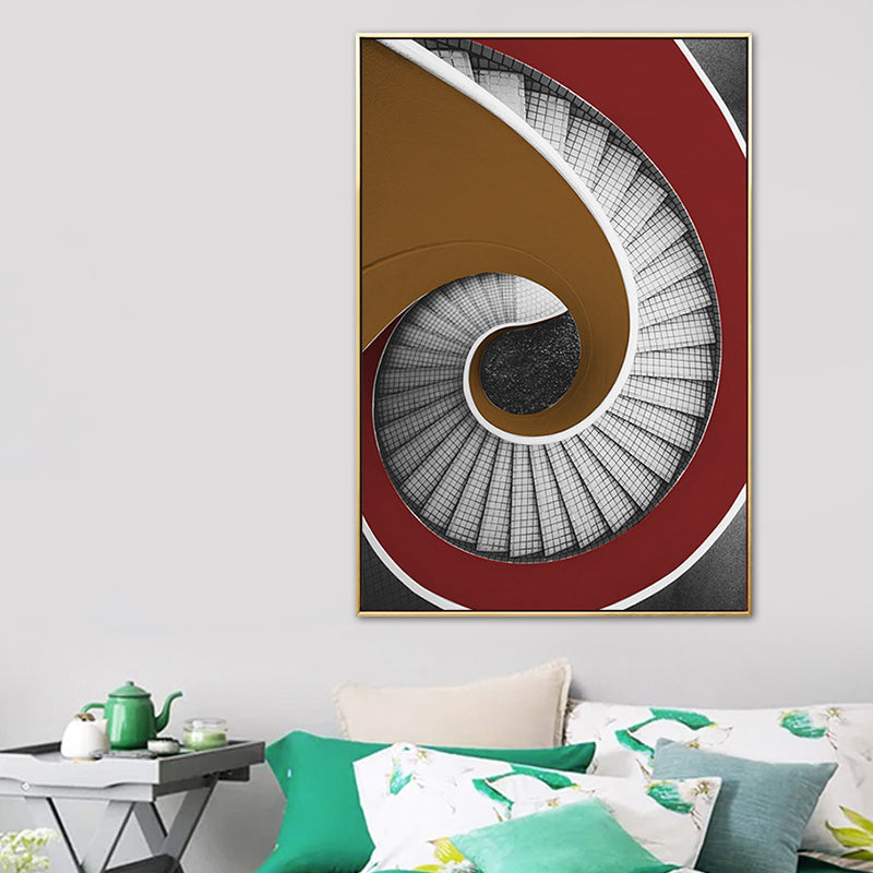 Brehn | Moderne Wendeltreppe Leinwand Pastellfarbe Schlafzimmer Wanddekoration, mehrere Größen