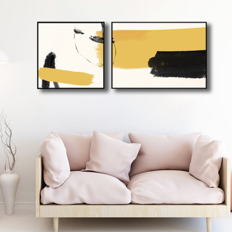 Brehn | Pinselstrich Wanddekoration Zeitgenössische Kunst Leinwand Mehrteiliges Gemälde in sanften Farben