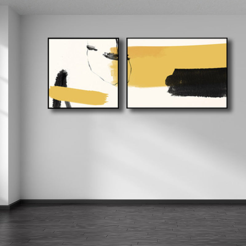 Brehn | Pinselstrich Wanddekoration Zeitgenössische Kunst Leinwand Mehrteiliges Gemälde in sanften Farben