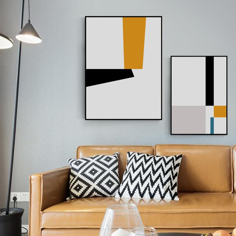 Brehn | Illustration Geometrische Kunstdruck Texturiert Minimalismus Wohnzimmer Leinwand in Helle Farbe