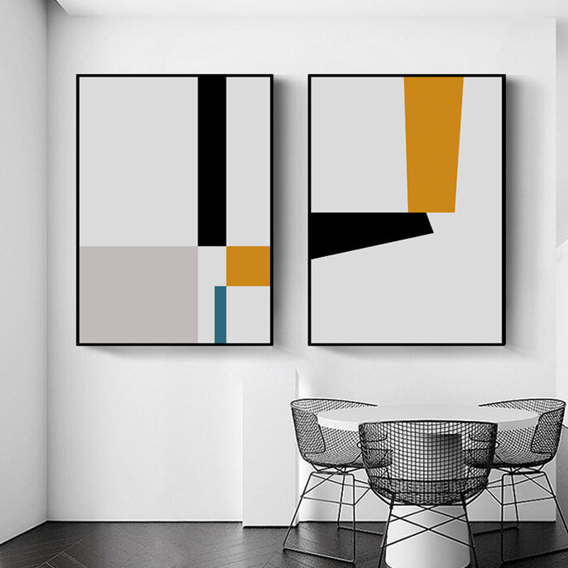 Brehn | Illustration Geometrische Kunstdruck Texturiert Minimalismus Wohnzimmer Leinwand in Helle Farbe