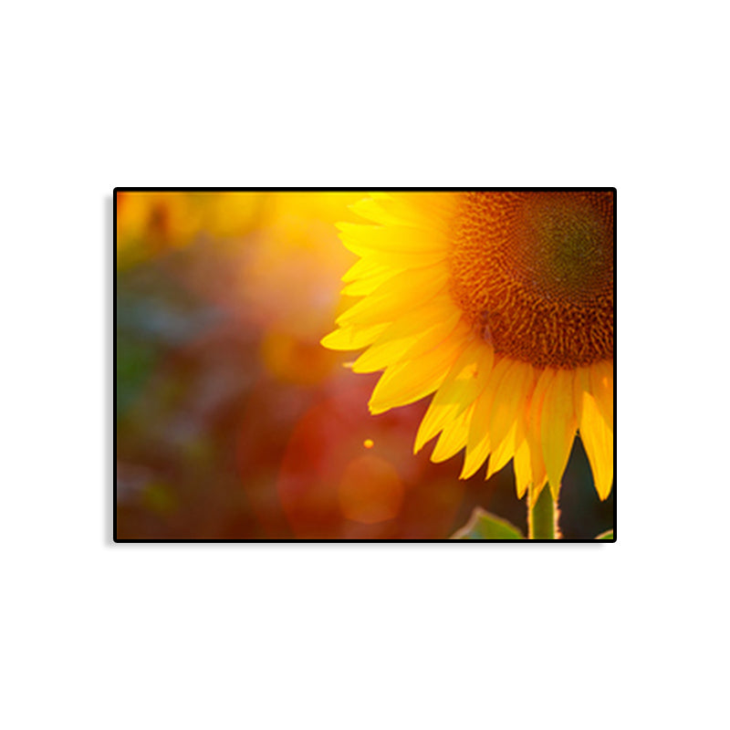 Brehn | Texturiertes Sonnenblumen-Leinwandbild Moderne Wanddekoration für das Mädchenzimmer, mehrere Größen