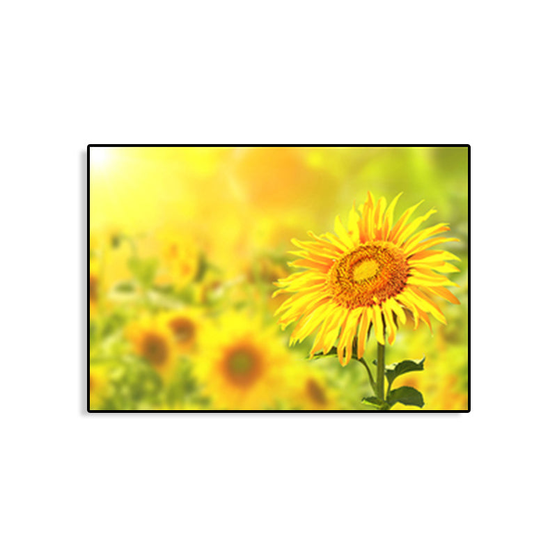 Brehn | Texturiertes Sonnenblumen-Leinwandbild Moderne Wanddekoration für das Mädchenzimmer, mehrere Größen