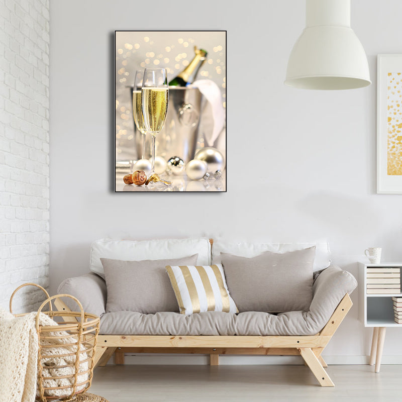 Brehn | Bankett Champagnergläser Kunstdruck Modern Stylisch Texturiertes Canvas für Esszimmer
