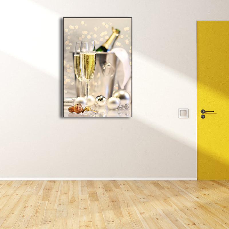Brehn | Bankett Champagnergläser Kunstdruck Modern Stylisch Texturiertes Canvas für Esszimmer