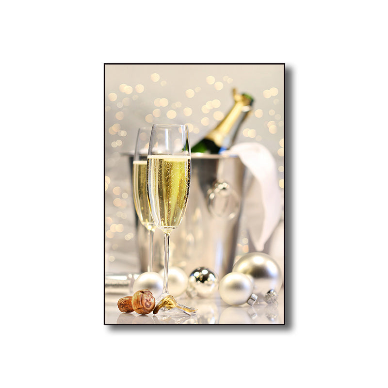 Brehn | Bankett Champagnergläser Kunstdruck Modern Stylisch Texturiertes Canvas für Esszimmer