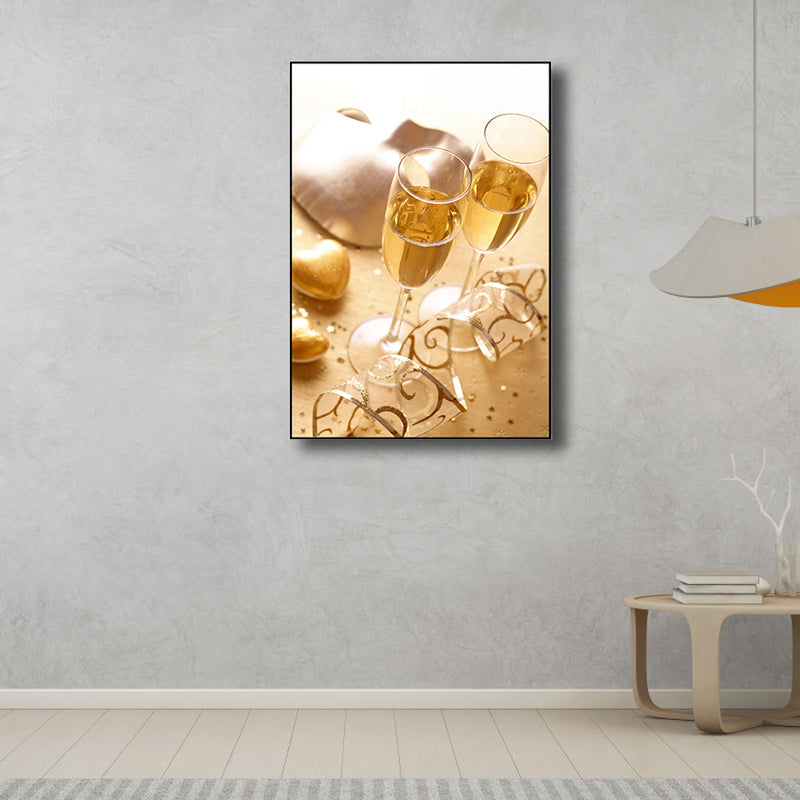 Brehn | Bankett Champagnergläser Kunstdruck Modern Stylisch Texturiertes Canvas für Esszimmer