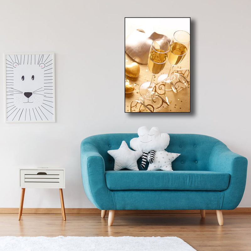 Brehn | Bankett Champagnergläser Kunstdruck Modern Stylisch Texturiertes Canvas für Esszimmer