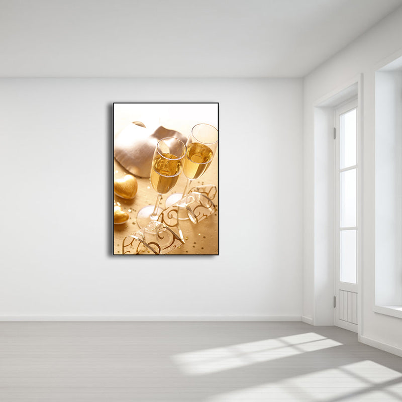 Brehn | Bankett Champagnergläser Kunstdruck Modern Stylisch Texturiertes Canvas für Esszimmer