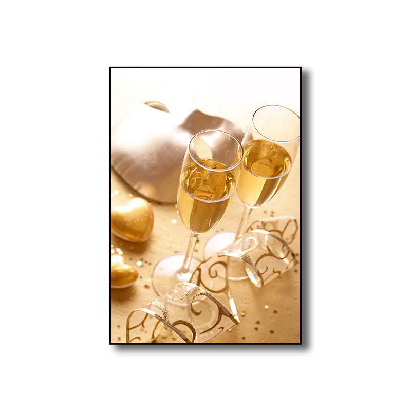 Brehn | Bankett Champagnergläser Kunstdruck Modern Stylisch Texturiertes Canvas für Esszimmer