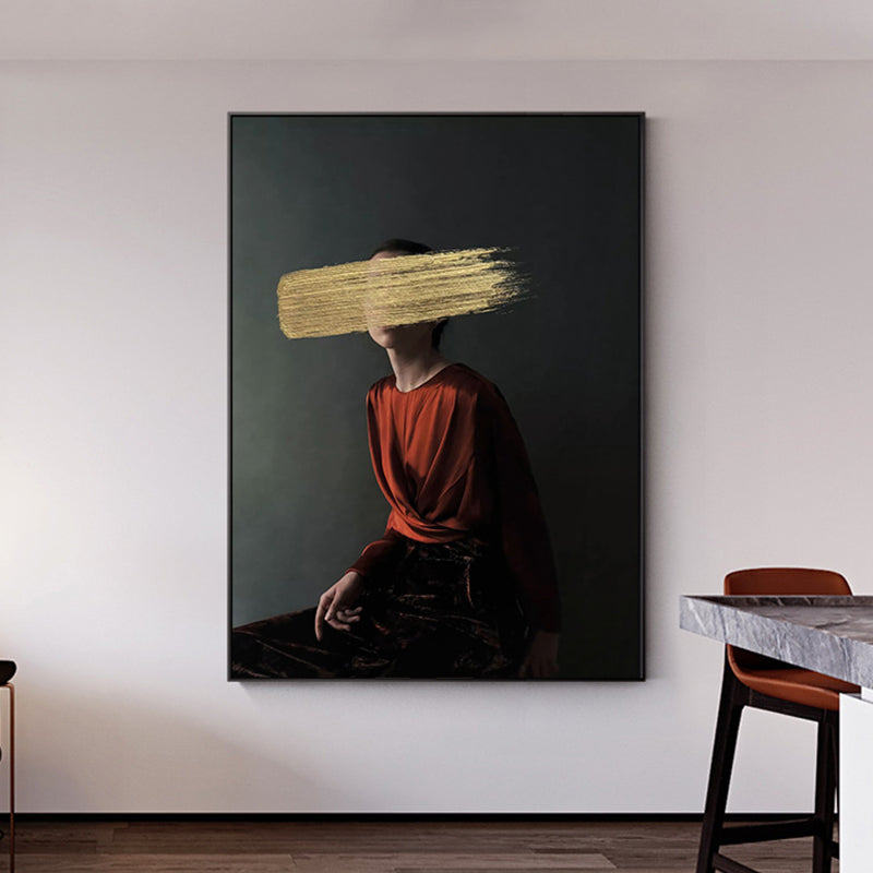 Brehn | Zeitgenössisches Mädchen Leinwanddruck Figur Pastellfarben Wanddekoration, mehrere Größenoptionen