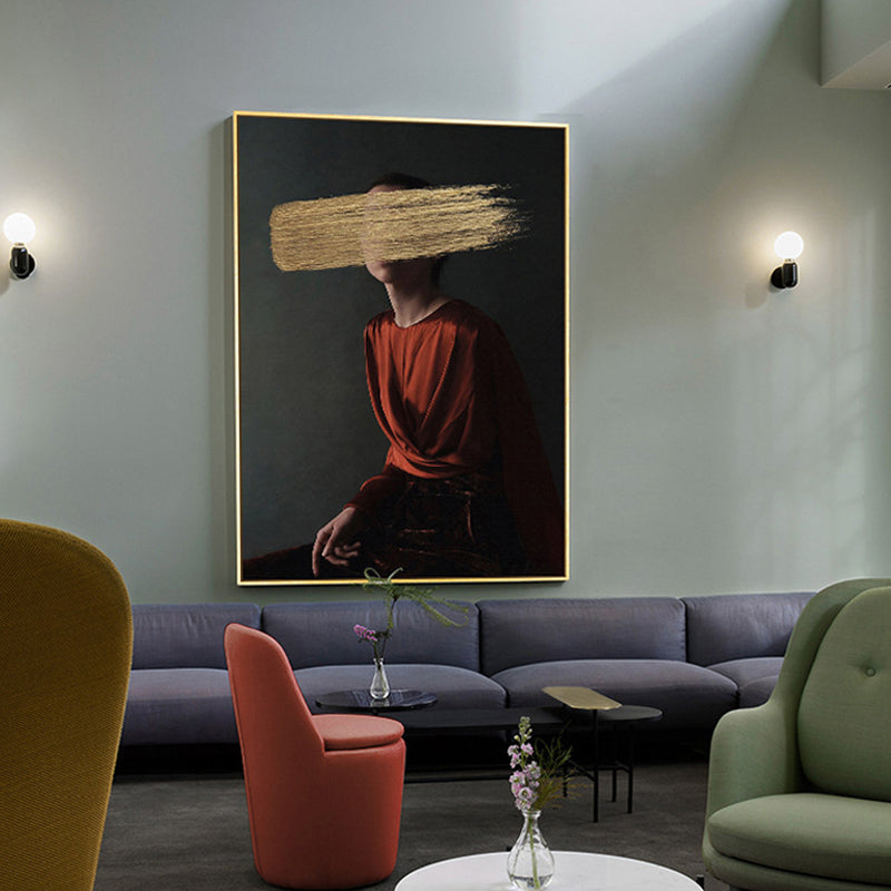 Brehn | Zeitgenössisches Mädchen Leinwanddruck Figur Pastellfarben Wanddekoration, mehrere Größenoptionen