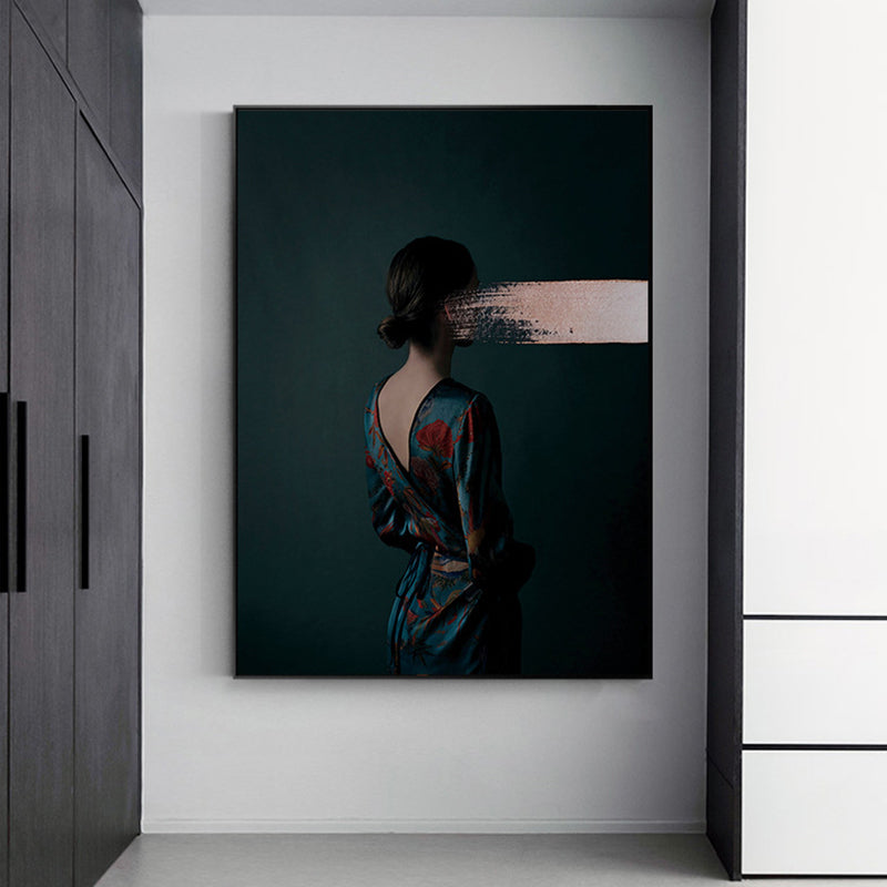 Brehn | Zeitgenössisches Mädchen Leinwanddruck Figur Pastellfarben Wanddekoration, mehrere Größenoptionen