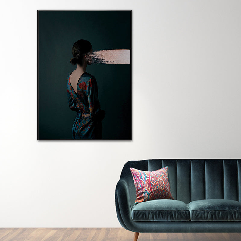 Brehn | Zeitgenössisches Mädchen Leinwanddruck Figur Pastellfarben Wanddekoration, mehrere Größenoptionen