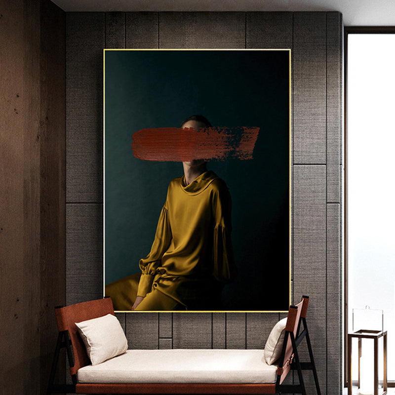 Brehn | Zeitgenössisches Mädchen Leinwanddruck Figur Pastellfarben Wanddekoration, mehrere Größenoptionen