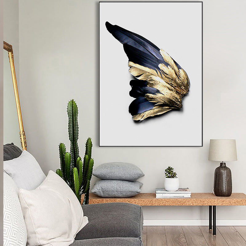 Brehn | Vogel Federn Fotografie Wand Dekor Zeitgenössische Leinwandmalerei, multiple Größen