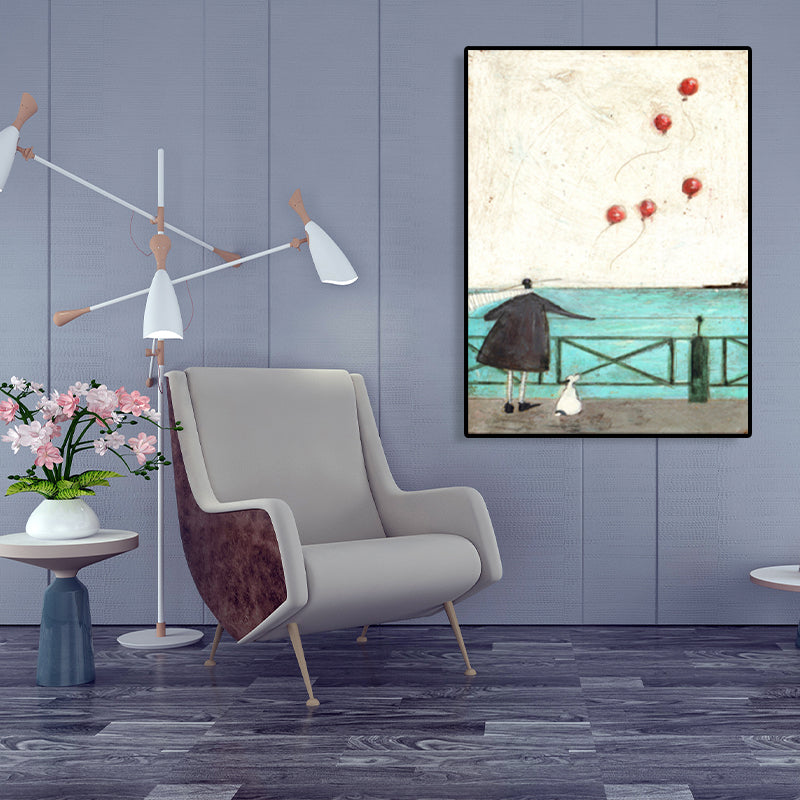 Brehn | Canvas Texturiertes Kunstdruck Abstrakter Expressionismus Spielende Figur Malerei, Mehrere Größen