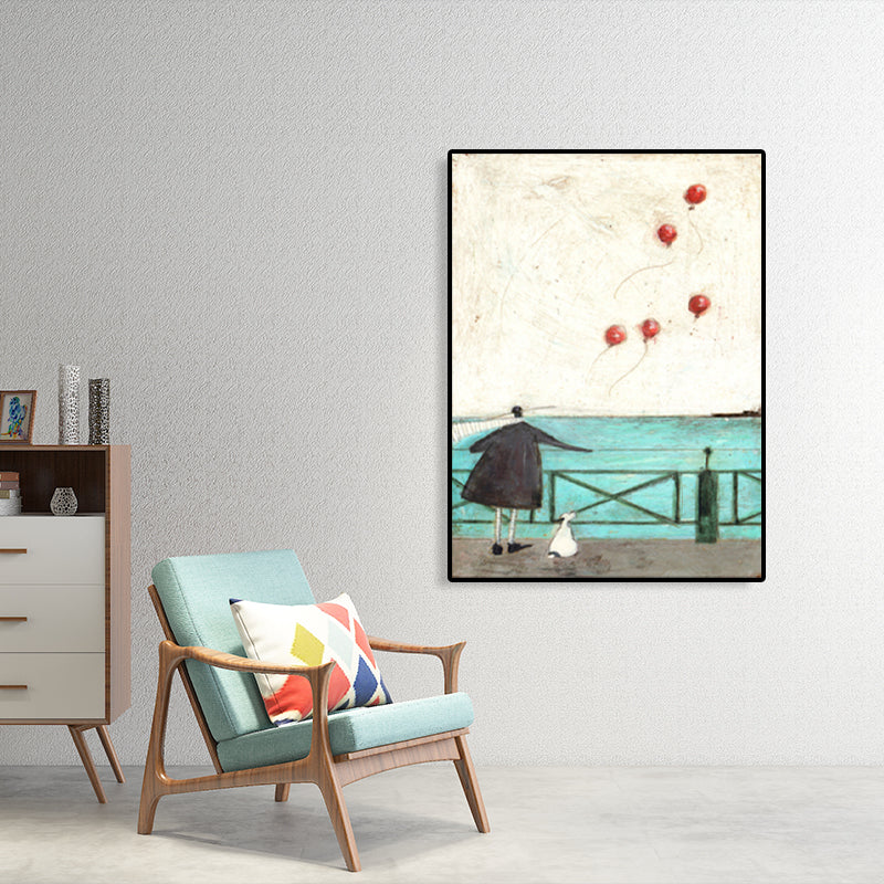 Brehn | Canvas Texturiertes Kunstdruck Abstrakter Expressionismus Spielende Figur Malerei, Mehrere Größen