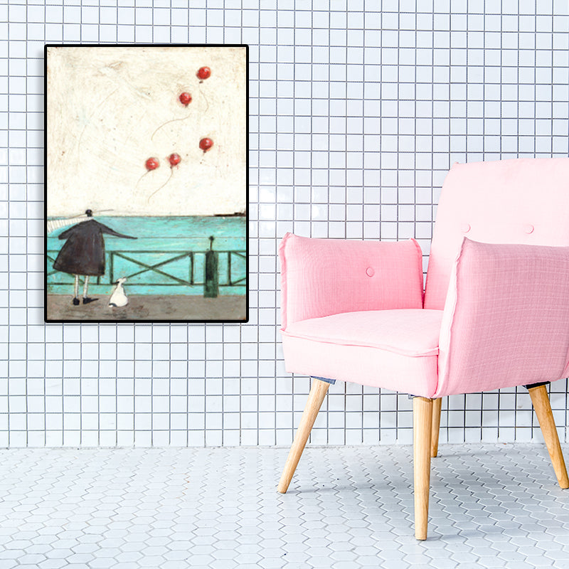 Brehn | Canvas Texturiertes Kunstdruck Abstrakter Expressionismus Spielende Figur Malerei, Mehrere Größen