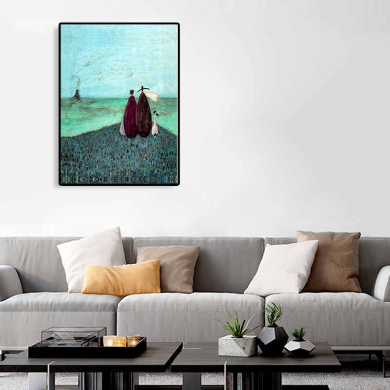 Brehn | Canvas Texturiertes Kunstdruck Abstrakter Expressionismus Spielende Figur Malerei, Mehrere Größen