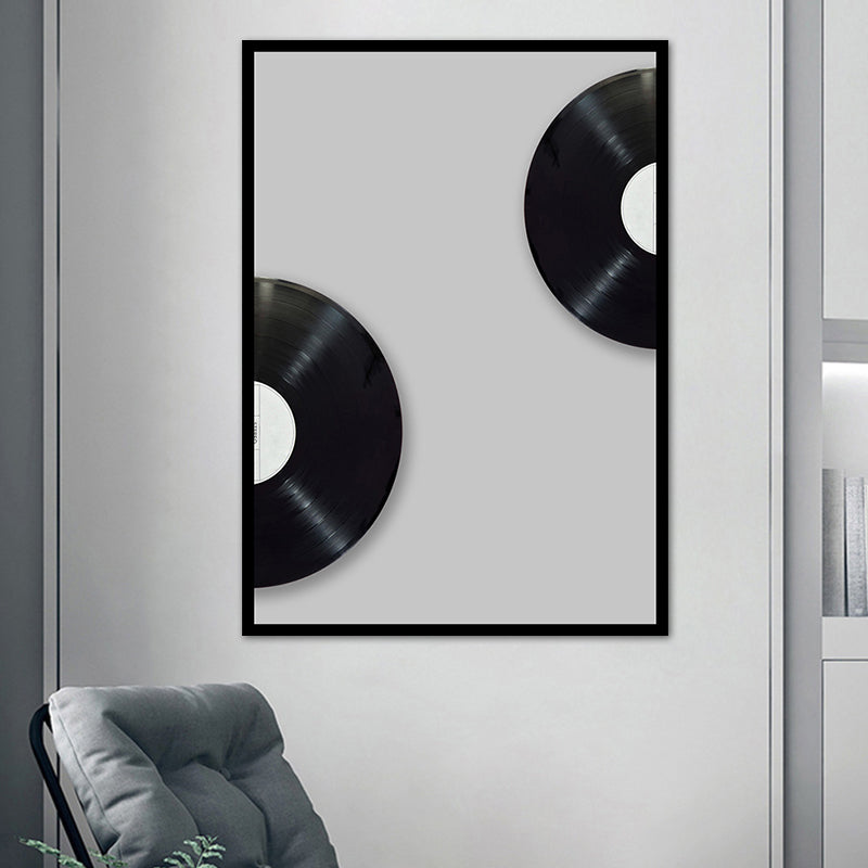 Brehn | Musik CD Disk Wanddekor Vintage-Stil Texturiertes Schlafzimmer Leinwanddruck, Mehrere Größen