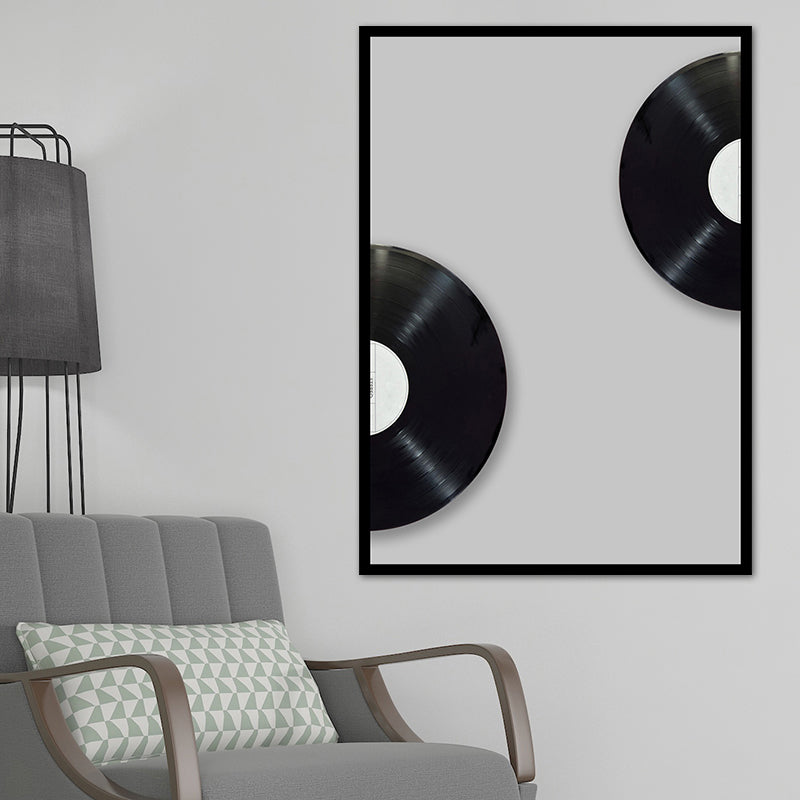 Brehn | Musik CD Disk Wanddekor Vintage-Stil Texturiertes Schlafzimmer Leinwanddruck, Mehrere Größen