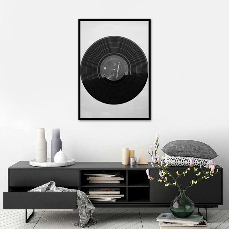 Brehn | Musik CD Disk Wanddekor Vintage-Stil Texturiertes Schlafzimmer Leinwanddruck, Mehrere Größen