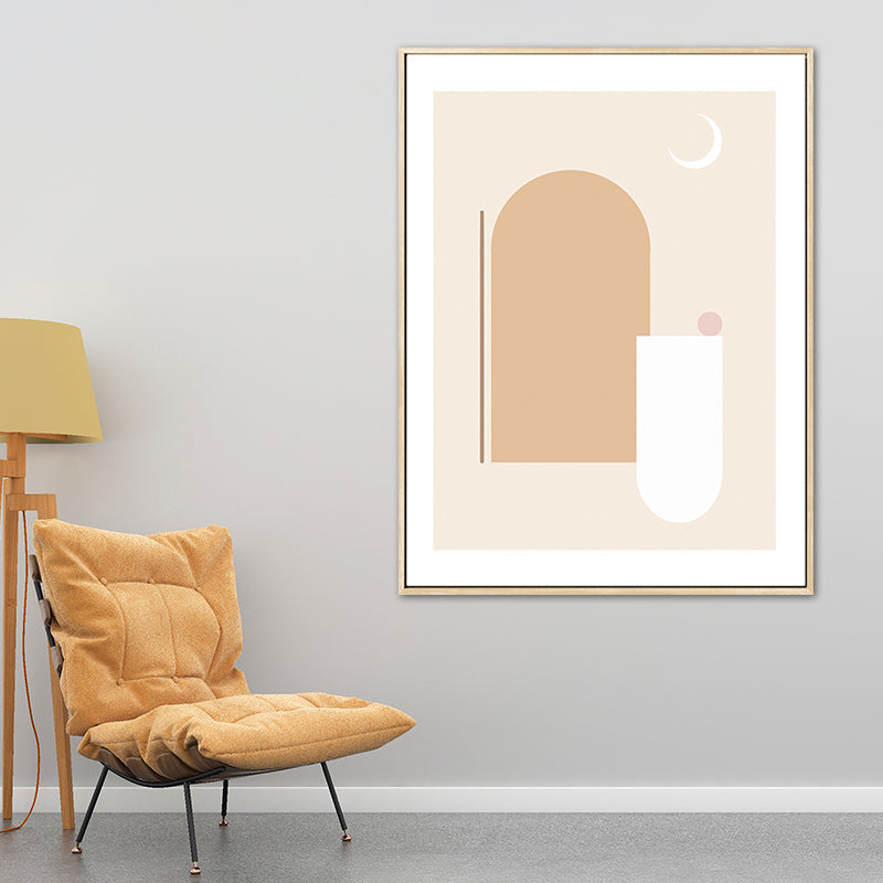 Brehn | Nordic Geometrische Wanddekoration Leinwand Texturiertes Pastellfarben Kunstdruck für das Familienzimmer