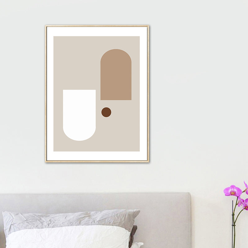 Brehn | Nordic Geometrische Wanddekoration Leinwand Texturiertes Pastellfarben Kunstdruck für das Familienzimmer