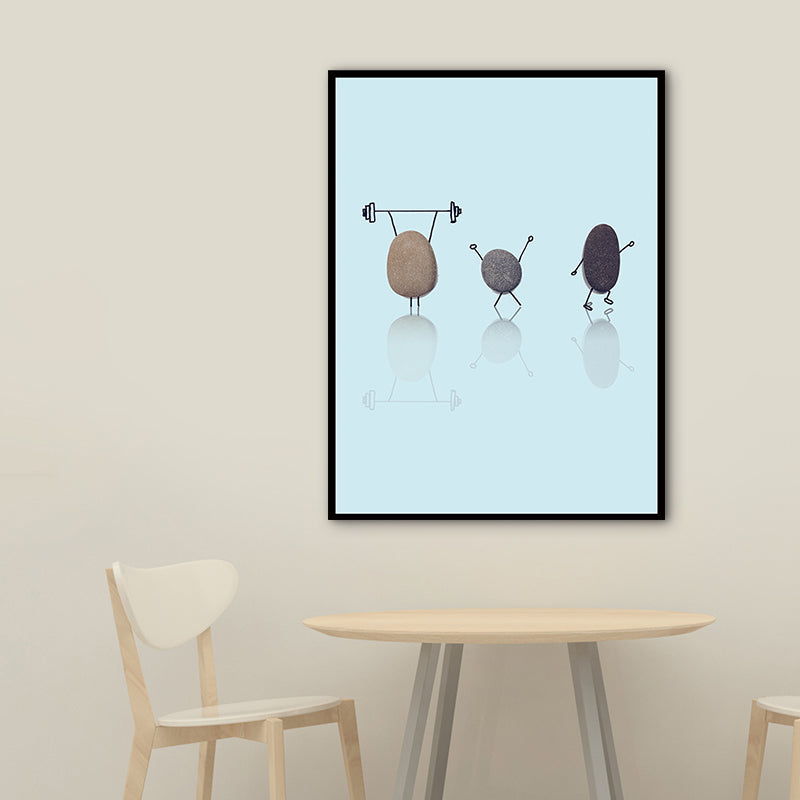 Brehn | Nordic Illustration Print Stein Leinwand Pastellfarbe Texturiert Wandkunst Dekor für Raum